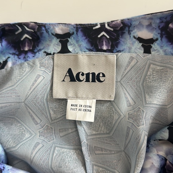 New Acne Studios 10 Floral Dress Blue White Betty Print sleeveless Scoop Neck - Picture 9 of 10